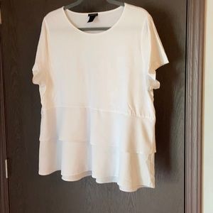 White flowy layered blouse